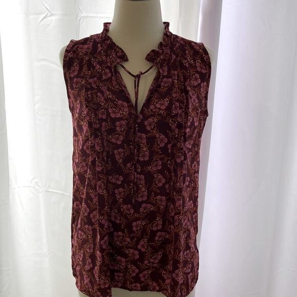 Loft Sleeveless Floral Airy Comfortable Top Blouse Shirt Size S - Picture 1 of 5